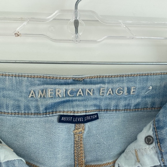 American Eagle | Faded Light Denim Shorts with Distressing | Excellent Condition - Picture 5 of 7